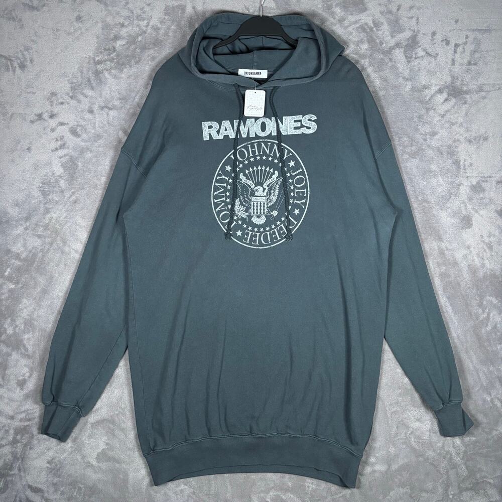 Free People Daydreamer Ramones Crest Hoodie Oversized NWT Small